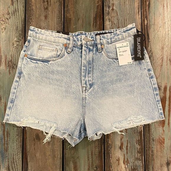 Blank NYC 8 (29) NWT Reeve High-Rise Cutoff Shorts Denim Womens Distressed - Picture 11 of 13